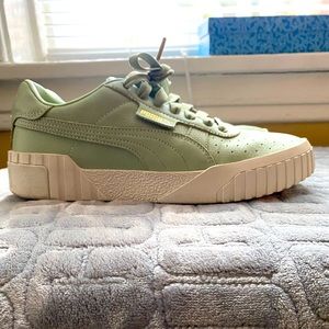 Puma, Cali Emboss, Mint Green Casual Sneakers, Women’s Size 9